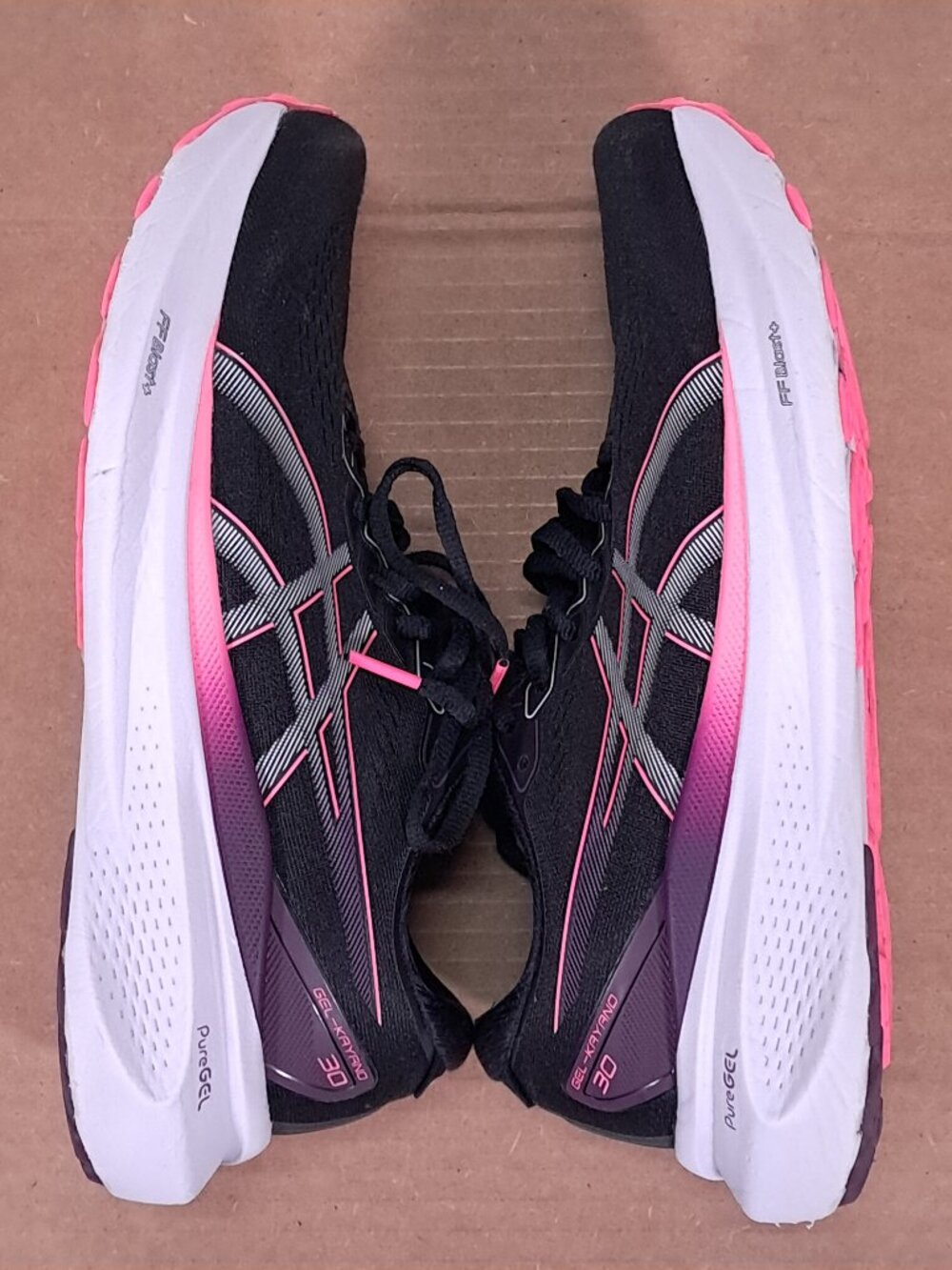 Asics Gel Kayano 30 Shoes Women 9 Black Pink Athletic Running Sneakers 1012B357 - Picture 3 of 16
